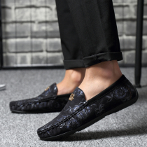 Spring new Inron bean Bean Shoes Mens Wave Shoes Han Edition Trend Leather Shoes Comfort Driving Shoes Summer Casual Shoes Submen