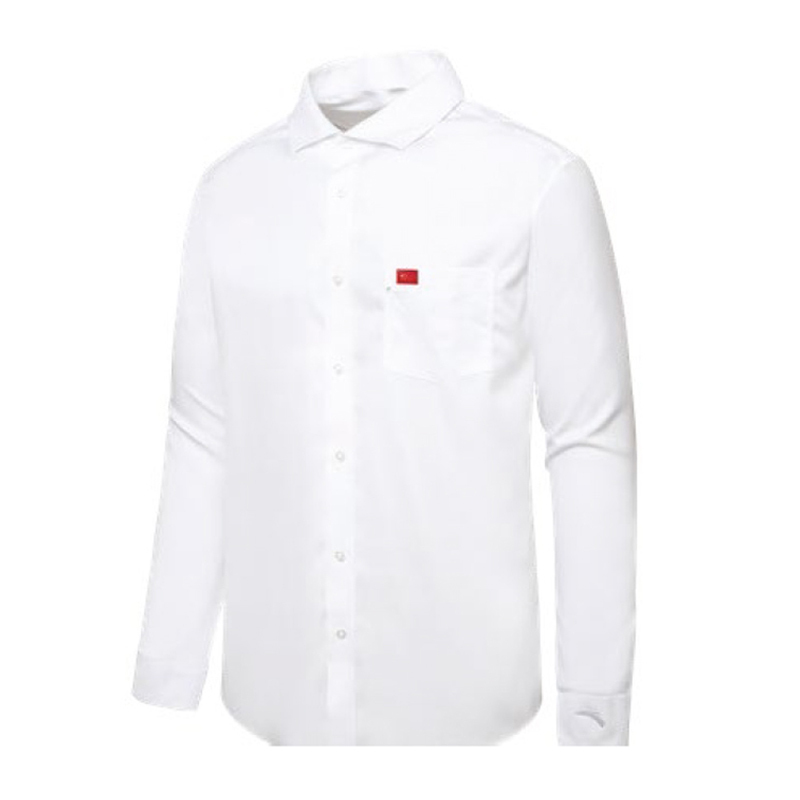 Anta/Anta National Flag Men's Shirt Sponsors the Chinese Delegation National Team Spring and Autumn White Pure Cotton Long Sleeve Anta/Anta National Flag Men's Shirt Sponsors the Chinese Delegation National Team Spring and Autumn White Pure Cotton Long Sleeve