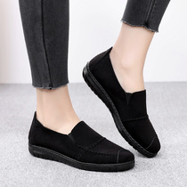 Spring and autumn old Beijing cloth shoes womens flat casual shoes non-slip soft sole lightweight middle-aged mother shoes elderly shoes single shoes