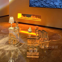 Brief Nordic acrylic Cloud Dot Tea Table Diy Crystal Table Transparent Glass Photo Net Red Living Room Tea Table Living Room