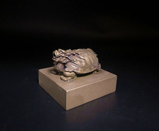 4 cm solid brass Xuanwu seal gold stone seal engraving ancient Seal seal Inblank print material