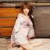 Jiu Muya đồ lót nữ gợi cảm váy ngủ mùa xuân và mùa thu dài tay áo kimono Nhật Bản cắt ngắn phần mỏng dịch vụ nhà - Đêm đầm Đêm đầm