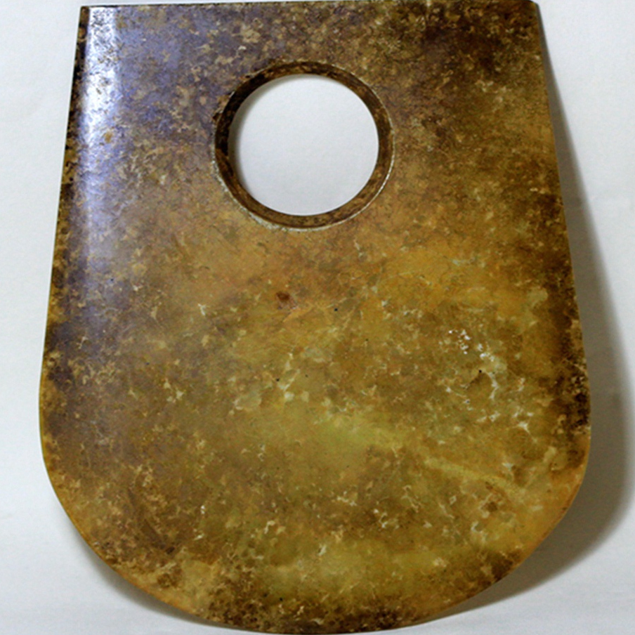 旧蔵時代物文房具　文鎮万年の歳月が育んだ 魂の結晶高古玉 天然玉石　レア本物保証 豊明園 / 4782,鳳 万年青楽鉢錦鉢 外形約13.8cm 亘 新鉢