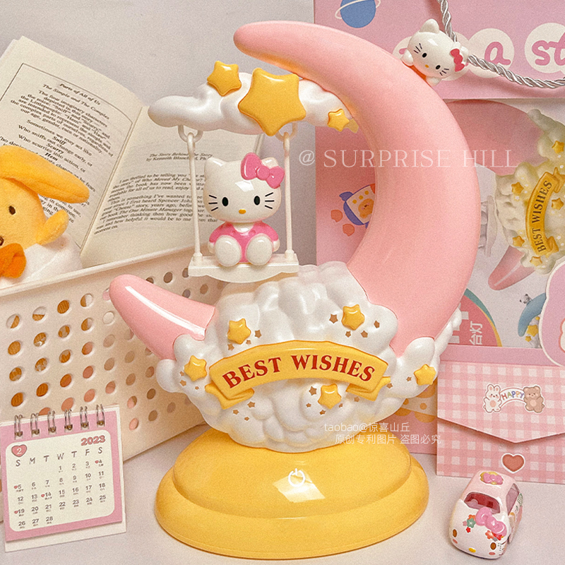 Cute Kt Cat Bedside Night Light, Ambient Light, Decorative Table Lamp, Creative Dormitory Gift for Girls, Thoughtful Birthday Present