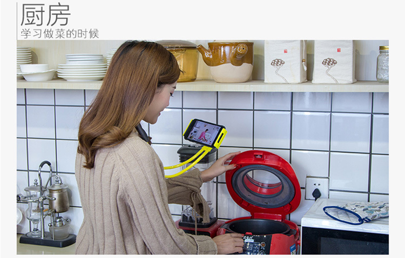 Lười biếng đầu giường điện thoại di động clip giường treo cổ khung đa chức năng chơi clip ký túc xá nằm xem điện thoại di động tạo tác xem phim TV hỗ trợ khung phổ quát máy tính để bàn hỗ trợ rung âm thanh giả - TV thay màn hình tivi sony