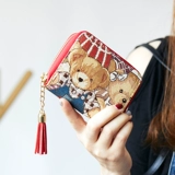 Картхолдер, маленькая сумка через плечо, вместительный и большой бумажник с молнией, карточки, в корейском стиле