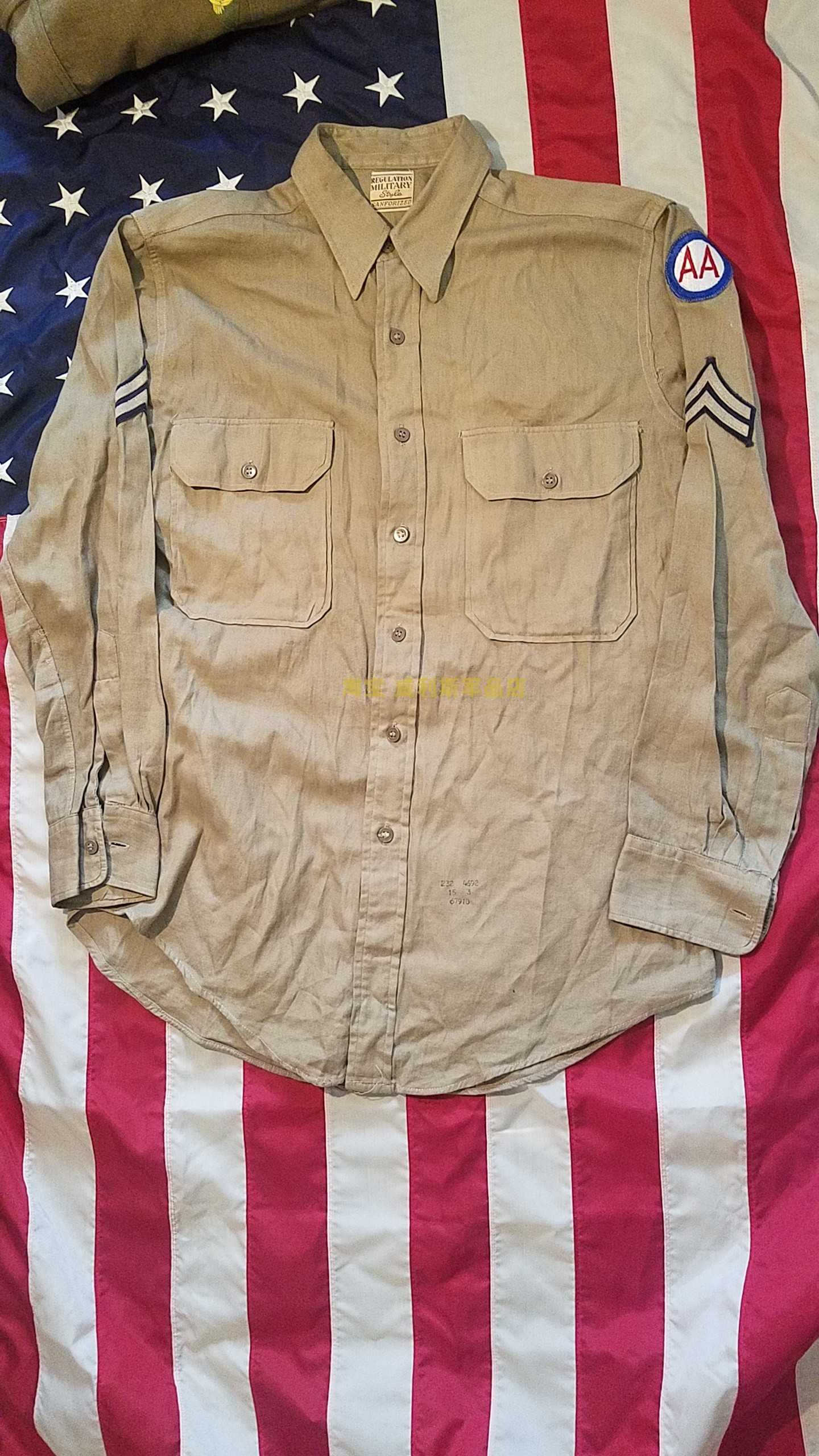 Special price WWII US military version of the original Army Air Force Clicks Pure Cotton Click Serge Soldiers Uniformed Shirts