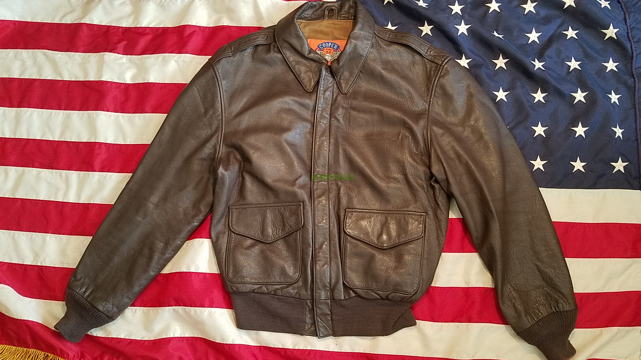 Active-duty US military version original goods cooper system Air Force officer Pilot brown A2 thick sheepskin leather jacket