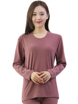 Fengshuo middle-aged and elderly thermal underwear suit womens thick round neck loose base line clothes womens autumn trousers