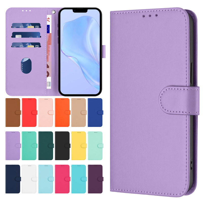 Skin-Friendly Solid Color Suitable for iPhone 17 Air/16/15/14 Pro Max, Apple 13/12/11 Pro Max/Xs Max/Xr Flip Phone Case, 6S Leather Case, 7/8 Plus
