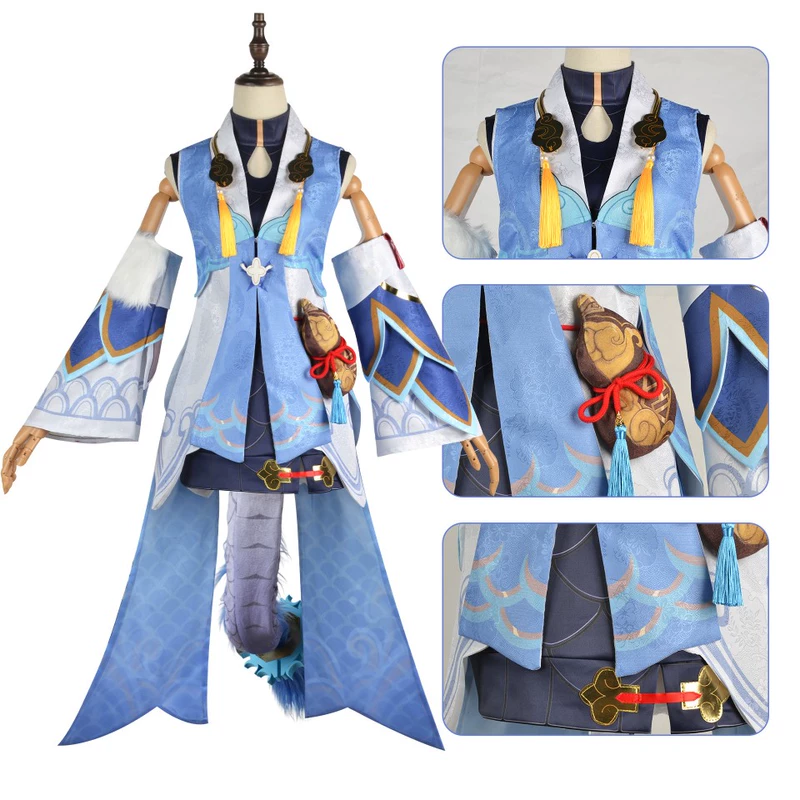 Honkai Tác Động 3 Sao Mái Vòm Đường Sắt cosplay Danding Division cầm thuốc rồng cô gái Bailu cos trang phục hoạt hình trò chơi nữ bộ hoàn chỉnh