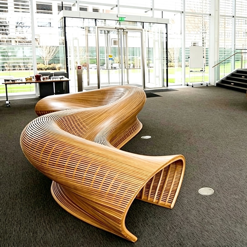 Outdoor Shopping Mall Leisure Special-Shaped Seating Chairs, Hotel Airport Art Waiting Chairs, Public Rest Area Creative Curved Benches