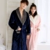 Áo choàng buổi sáng mùa thu và mùa đông san hô lông cừu nam áo choàng tắm flannel vài chiếc áo ngủ nữ dày mùa đông gợi cảm áo choàng tắm của khách sạn đồ ngủ nam Night Robe