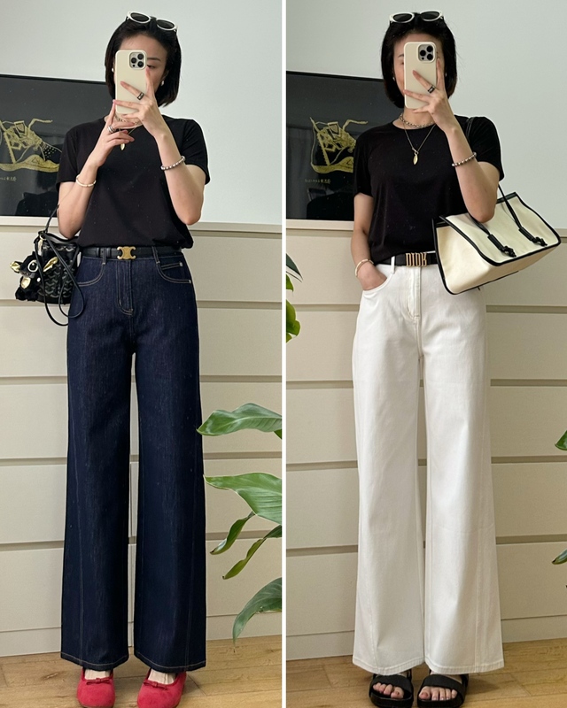 Musha - Cool Acetate - No Side Seams - Ultra-Thin Straight-Leg Jeans - Cool and Slimming