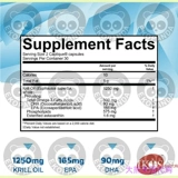 Длинное живое натуральное масло криля, 60 каприков Антарктико