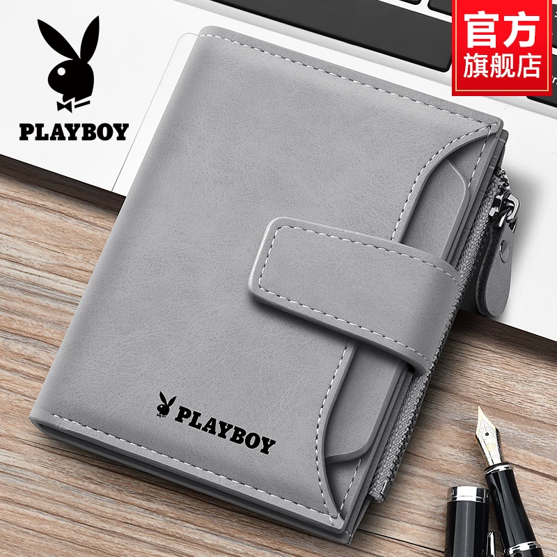 Кошелек мужской короткий PlayBoy, держатель карт, подарок на День Рождения