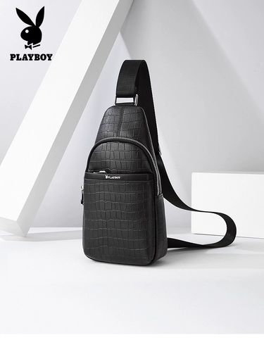 Playboy, кожаная нагрудная сумка, сумка через плечо, небольшая сумка, рюкзак, из натуральной кожи