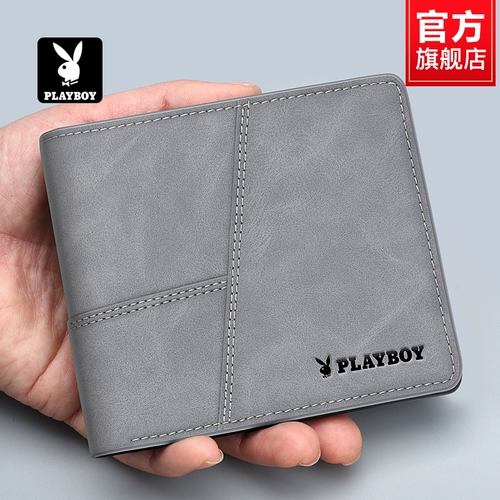 Playboy, мужской короткий бумажник, вместительный и большой тонкий картхолдер, подарок на день рождения
