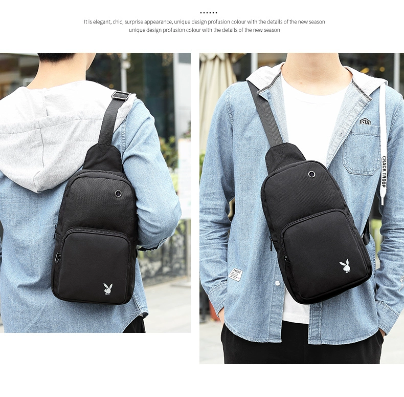 Playboy Men Ngực Bag Túi nam Túi đeo vai Gói nhỏ Đa năng Casual Canvas Ba lô Túi đeo chéo Tide Thương hiệu - Túi của con người