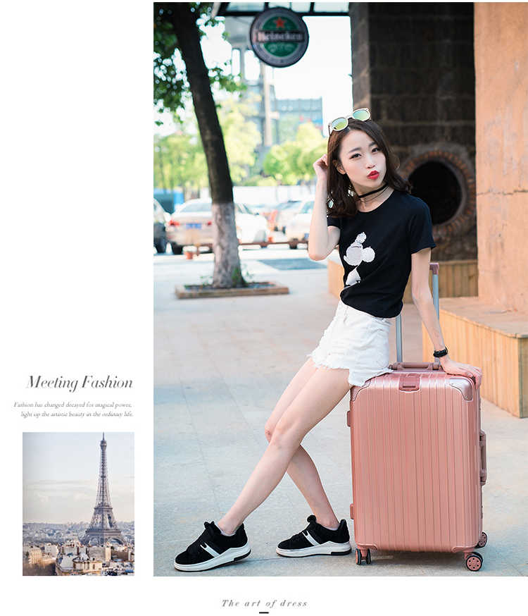 Khung nhôm xe đẩy trường hợp nam 26 inch mật khẩu hộp du lịch Hàn Quốc vali học sinh phổ quát bánh xe nữ 20/22/24 inch các loại vali kéo 