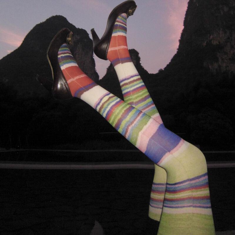 Toetoe Dessert Story Niche Original Colorful Candy Stripe Print Thickened Autumn and Winter Pantyhose