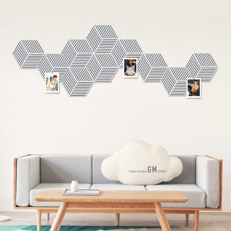 Creative Kindergarten Bulletin Board Background Photo Wall Work Display Message Board Hexagon Felt Wall Sticked Soft Plank
