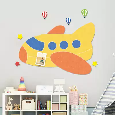 Felt board 3d three-dimensional cartoon creative plane background photo wall stickers kindergarten display board cork board