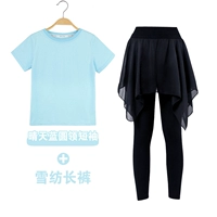 Шифоновые штаны, круглый воротник, короткий рукав