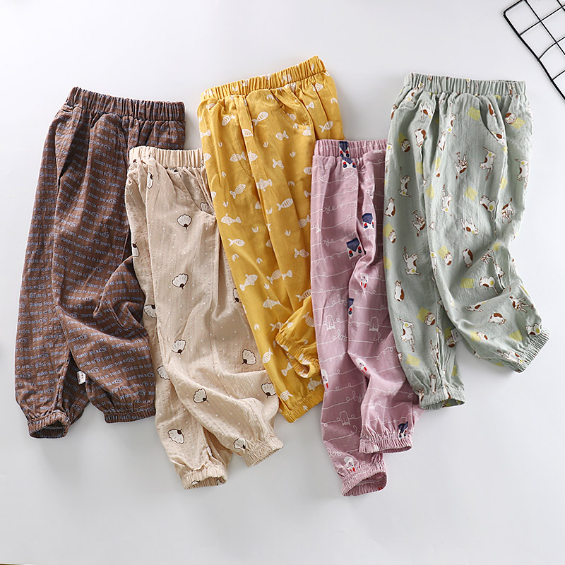 Children's pants spring and summer tide Boys mosquito - proof pants for girls lamps and pants for leisure in large - scale children's pants