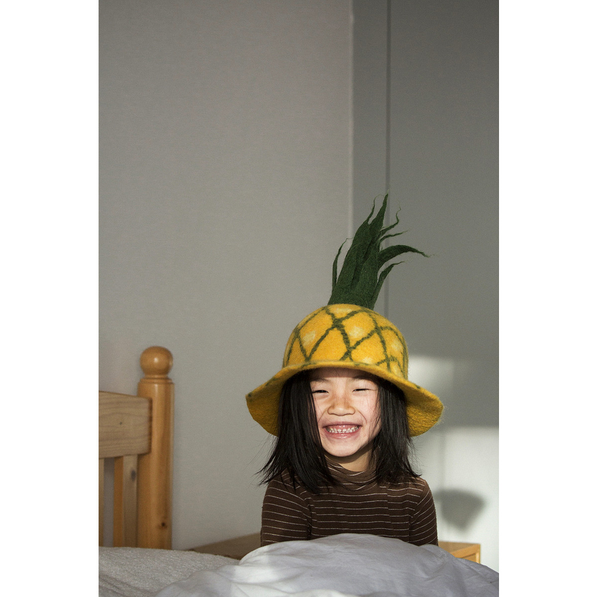 Peculiar Smell groceries Cute Pineapple Strawberry Goat Hair Felt Hat Children Adult style Autumn Winter Warm Photo Sun Hat