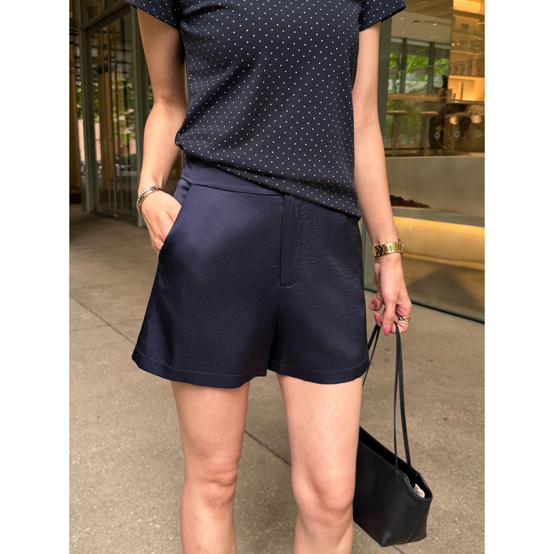 Junjun【Light Luxury Shorts】High-End Mulberry Silk and Rayon, Elegant and Versatile A-Line Shorts for Summer