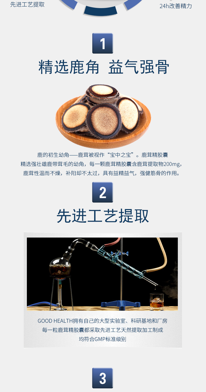 新西兰进口 Goodhealth 鹿茸精胶囊 50粒 补气养血 强身健体 图5