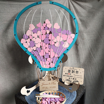 Balloon Hot Air Balloon Wooden signature Sign up to the book Marriage Lilly birthday party decorated Mason sign up to the tree stand bottle
