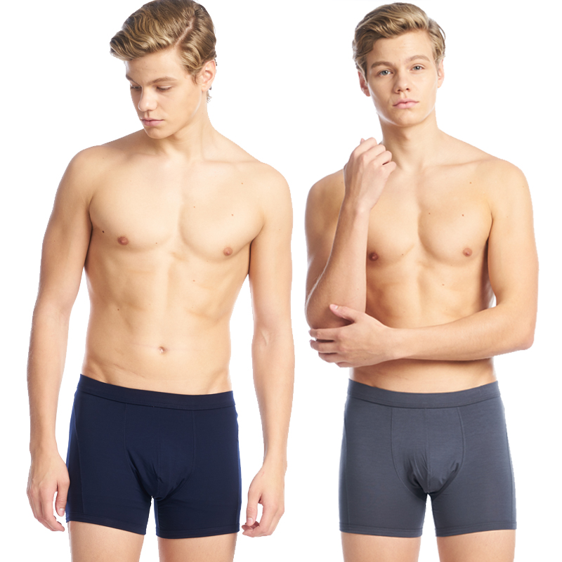 2 sets of three-gun men's underpants fine Johor Modale Gats up the men's flat corner pants fattened pants 50679