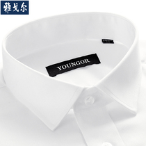 Yagal long sleeve shirt male pure white dp pure cotton free of hot square collar occupational gentleman business casual men lining clothes