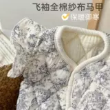 Хлопковый стеганый марлевый милый жилет без рукавов, удерживающий тепло шнурок-держатель