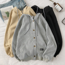 Japanese trendy brand hip-hop hooded clothes men ins autumn Korean loose casual cardigan Hong Kong style student jacket tide