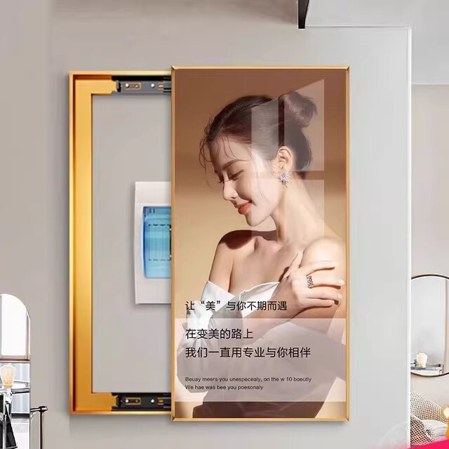 Large Vertical Decorative Painting for Beauty Salon Electric Meter Box, Skin Management Hanging Painting to Cover Power Distribution Box, Circuit Breaker, Fire Hydrant