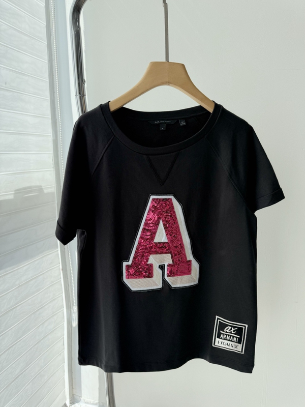 Armani Women's Short-Sleeved T-Shirt Spring and Summer Pure Cotton Fashionable Versatile Casual Top Armani Women's Short-Sleeved T-Shirt Spring and Summer Pure Cotton Fashionable Versatile Casual Top
