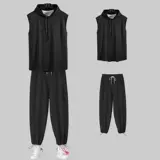 Жилет с капюшоном, футболка без рукавов, толстовка с капюшоном, штаны