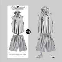 Серый жилет без рукавов+шорты кнопок 850