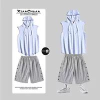 Жилет без рукавов белый+кнопка шорты 850