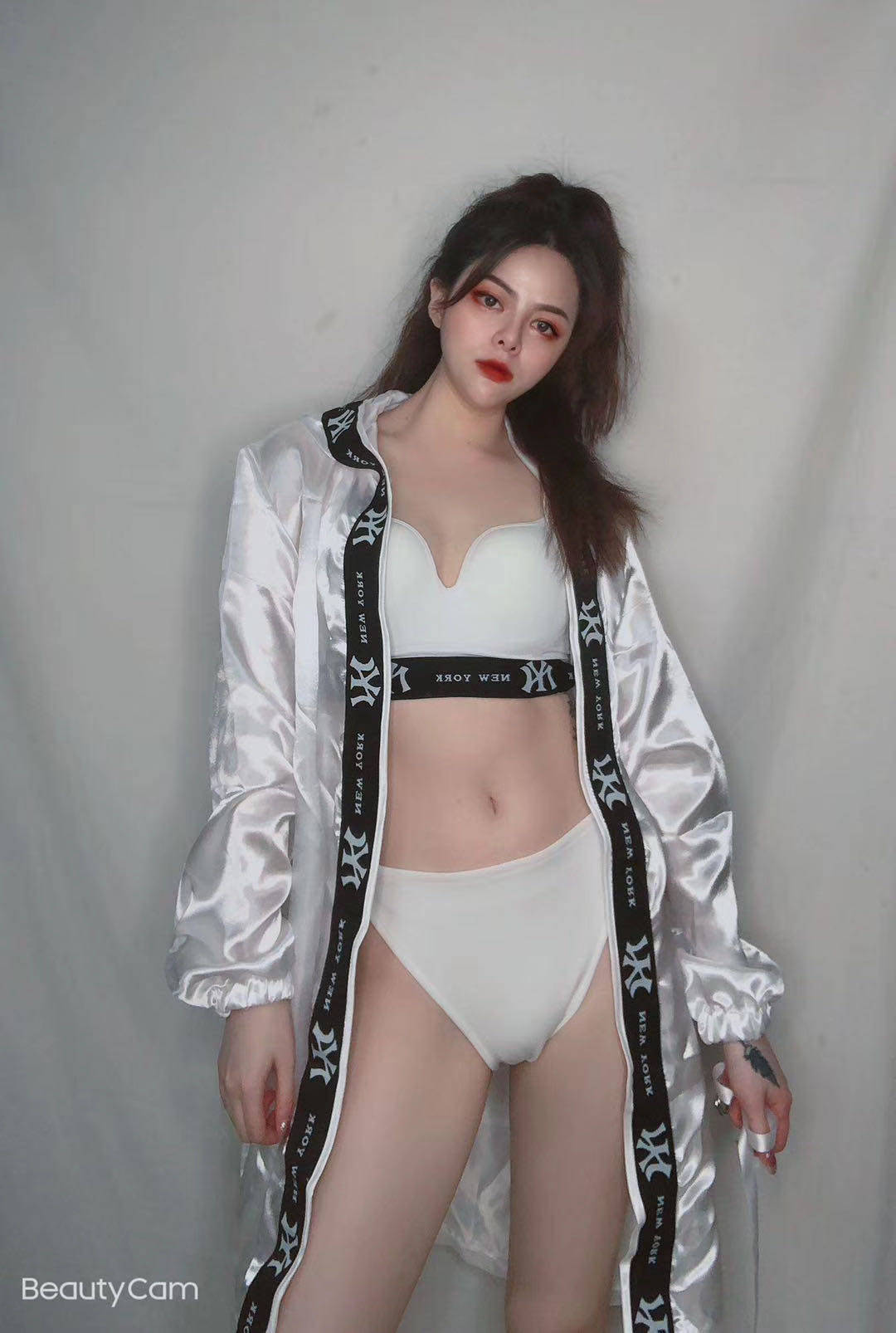 dsdjgogo singer show party jacket waist bag suit white dance team combination bar night performance costume