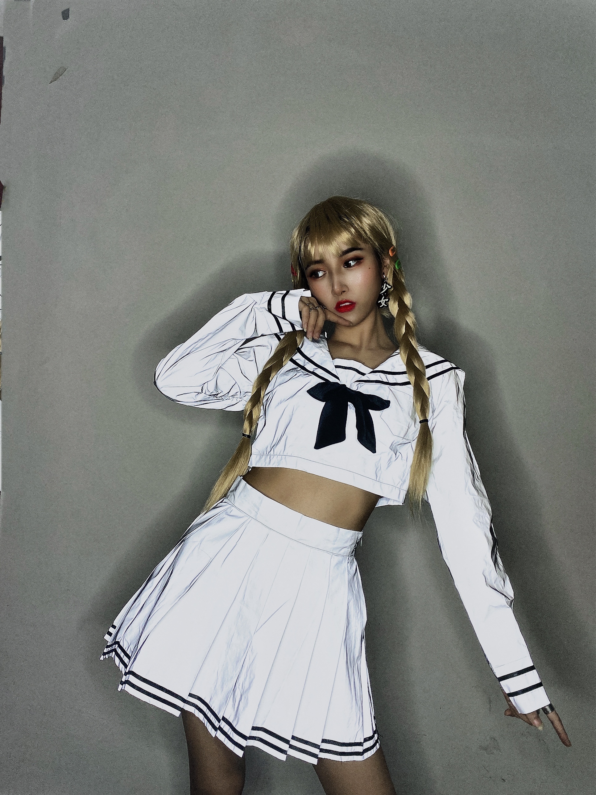 Gemini costume bar dsgogo female DJ student uniform jk reflective Lolita costume lolita party