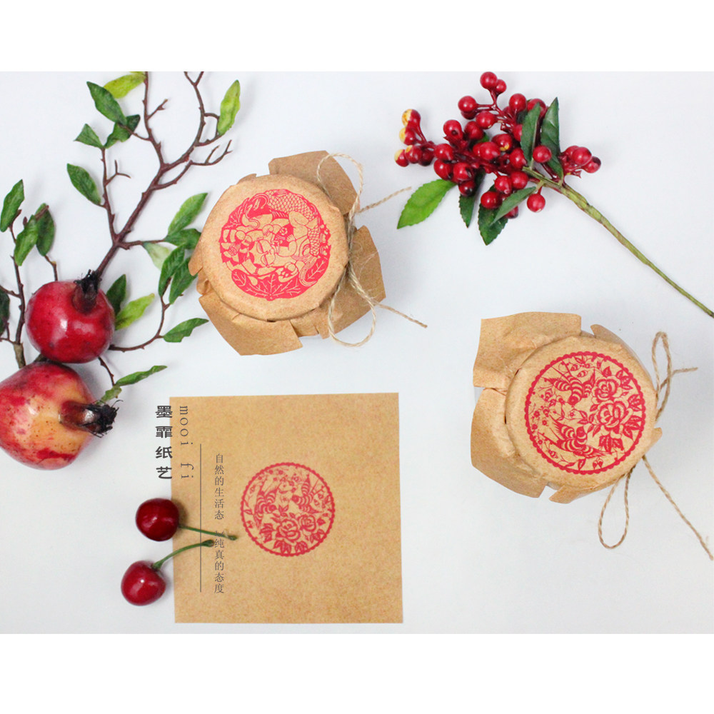 Mo Fei New Year's Spring Festival Honey Pudding Flower Fruit Tea Beef Sauce Chili Sauce Hi Honey Lemon Sauce Sealing Paper Wrapping Paper