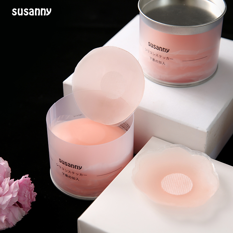 Underwear free susanny invisible silicone gel chest patch transparent and breathable not stuffy anti-bumps to walk light and thin cream