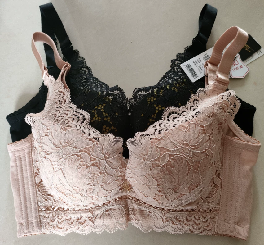 纤妍 The new 0712 mid -cup adjustment underwear exquisite lace silk, the inside of the high -sided soft steel ring
