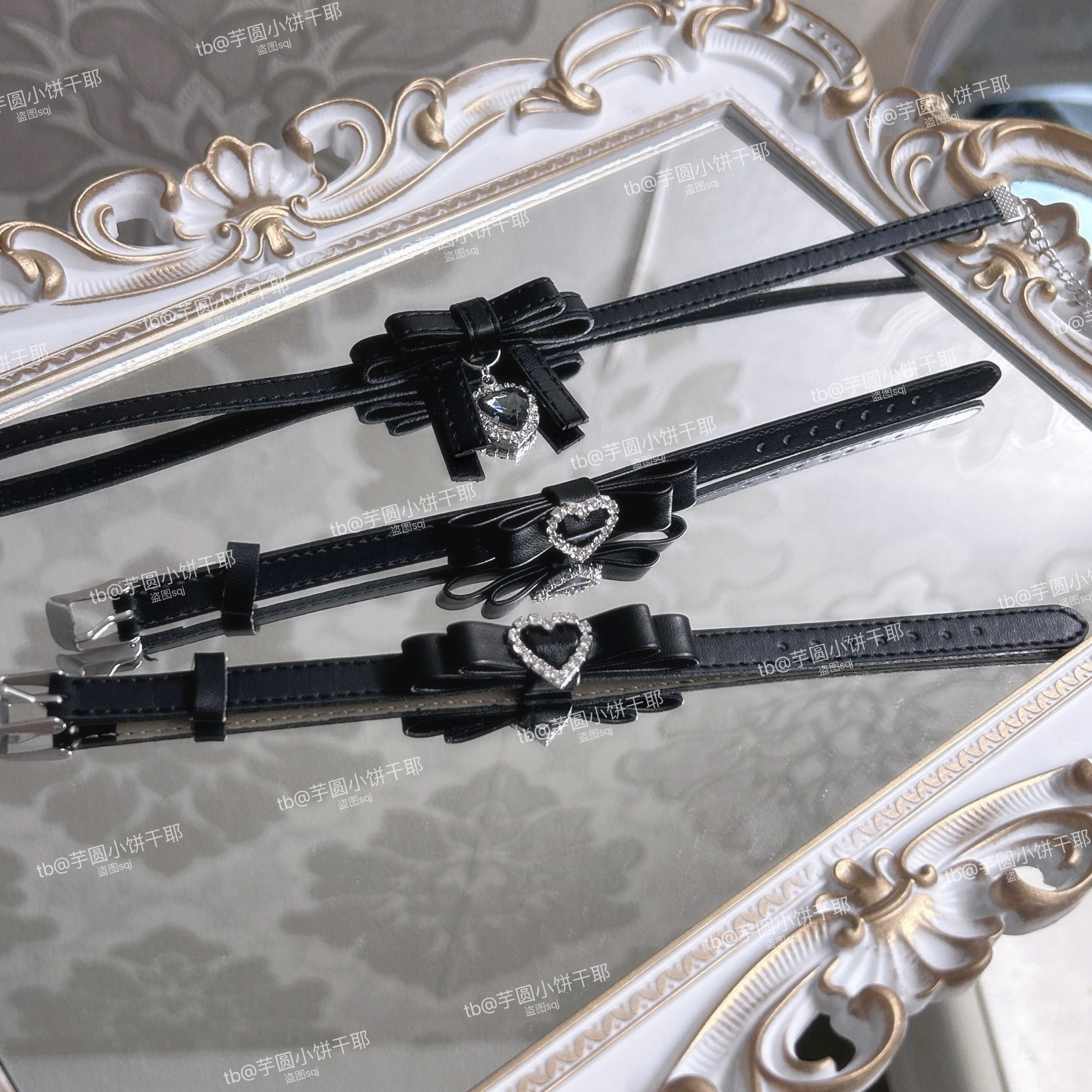 jk制服加工定制 芋圆原创 蕾蕾系亚文化pu皮革蝴蝶结吊坠 choker项圈腿环手环