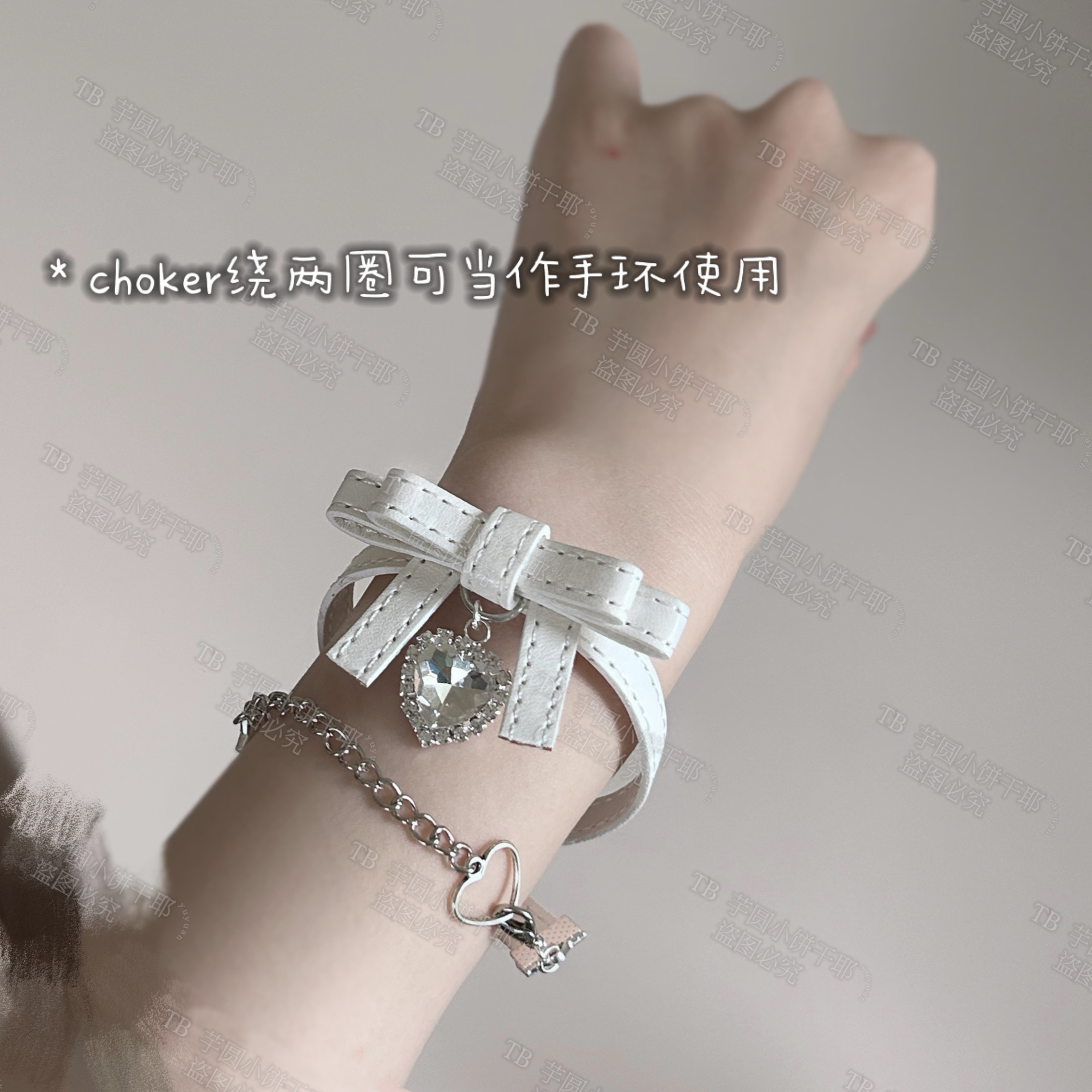 jk制服加工定制 芋圆原创 蕾蕾系亚文化pu皮革蝴蝶结吊坠 choker项圈腿环手环