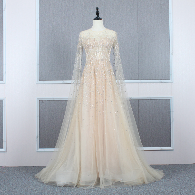Fairy-Style Long-Sleeved Trailing Gown with Flowing Shoulders and a Large Hem, Evening Dress, Bride's Toast Dress, Elegant and Noble, Suitable for Hosting Annual Meetings and Performances Fairy-Style Long-Sleeved Trailing Gown with Flowing Shoulders and a Large Hem, Evening Dress, Bride's Toast Dress, Elegant and Noble, Suitable for Hosting Annual Meetings and Performances